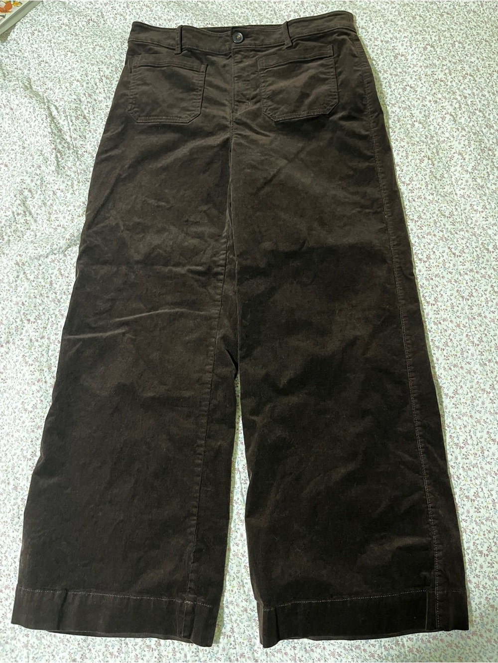 LOFT The Palmer Womens Wide-Leg Corduroy Pants - Brown. Size 8